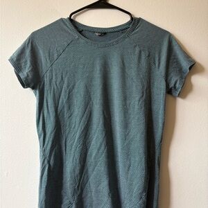 oiselle Teal Textured Short Sleeve Running Tee